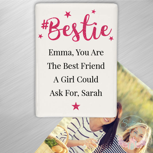 Personalised #Bestie Fridge Magnet - Suhani Gifts