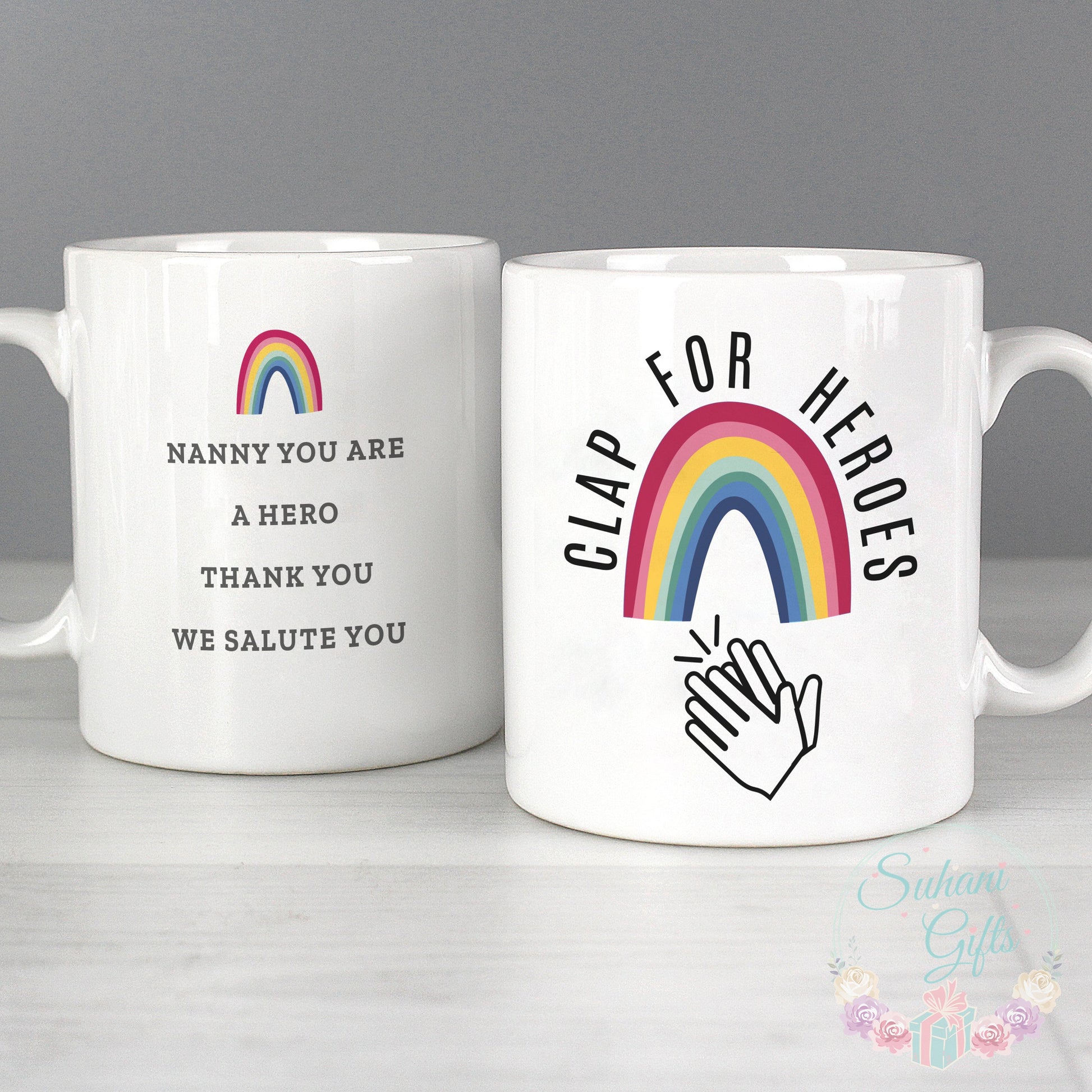 Personalised Rainbow 'Clap for Heroes' Mug-Suhani Gifts