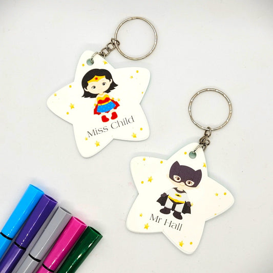 Teacher Superhero Keyrings