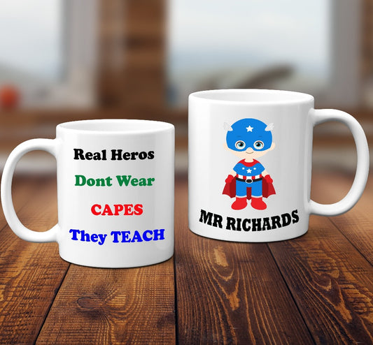 Superhero Teacher Mug - Male