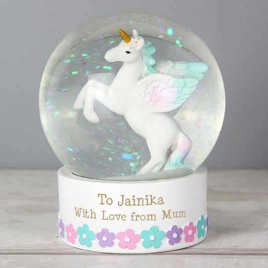 Personalised Unicorn Snowglobe